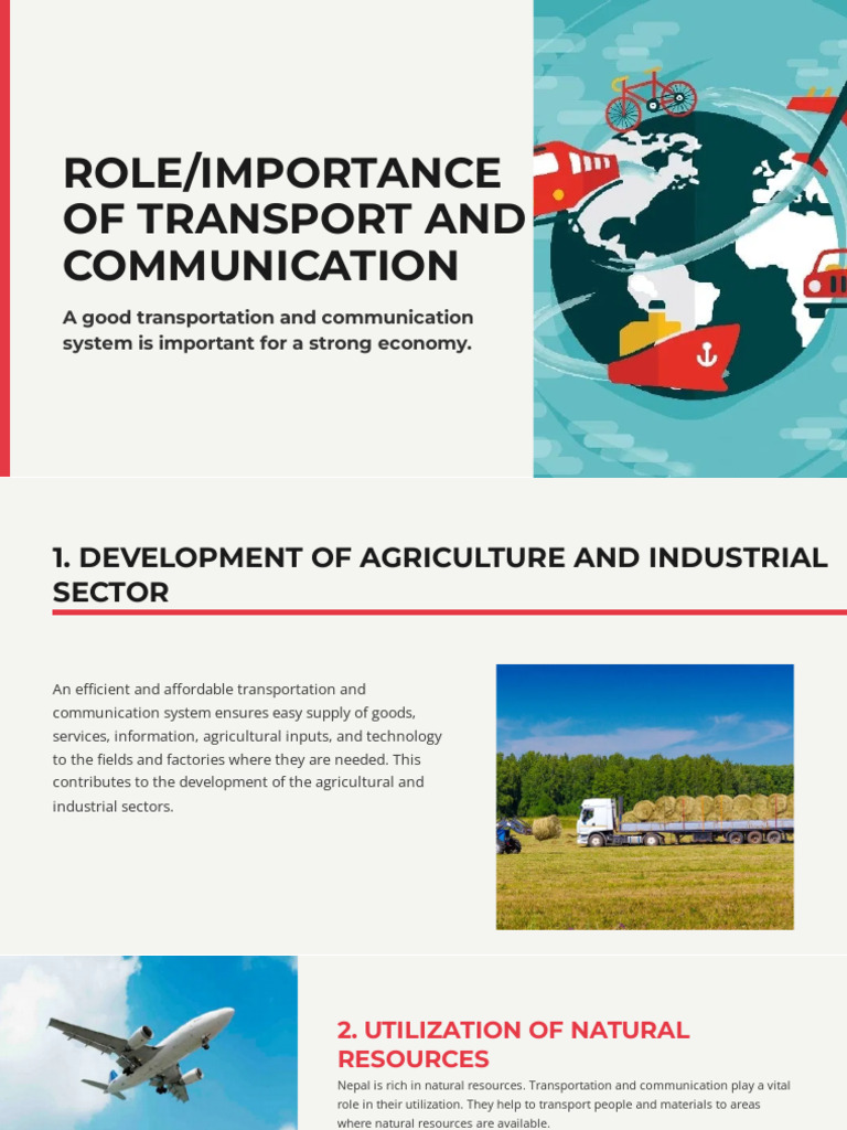Role Importance of Transport and Communication | PDF