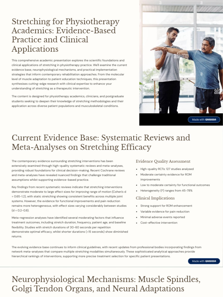 Stretching For Physiotherapy Academics Evidence Based Practice and ...