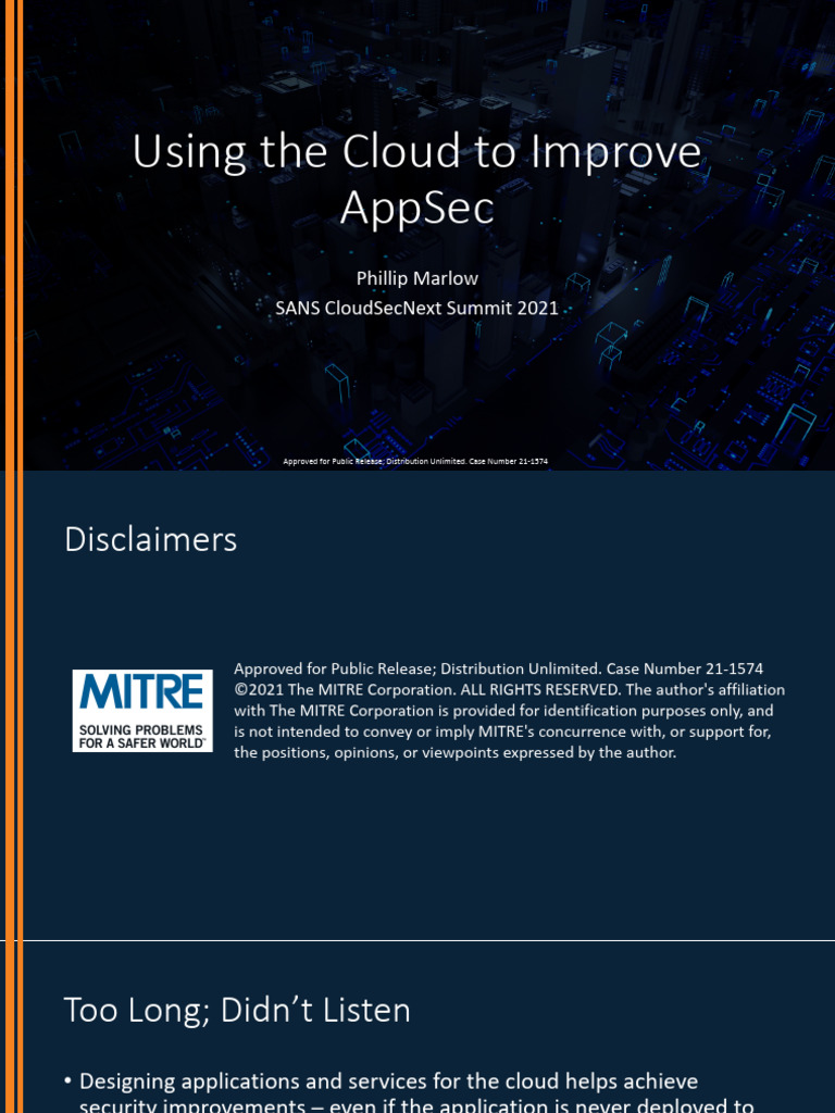 Using The Cloud To Improve AppSec - Phillip Marlow | PDF | Computing ...
