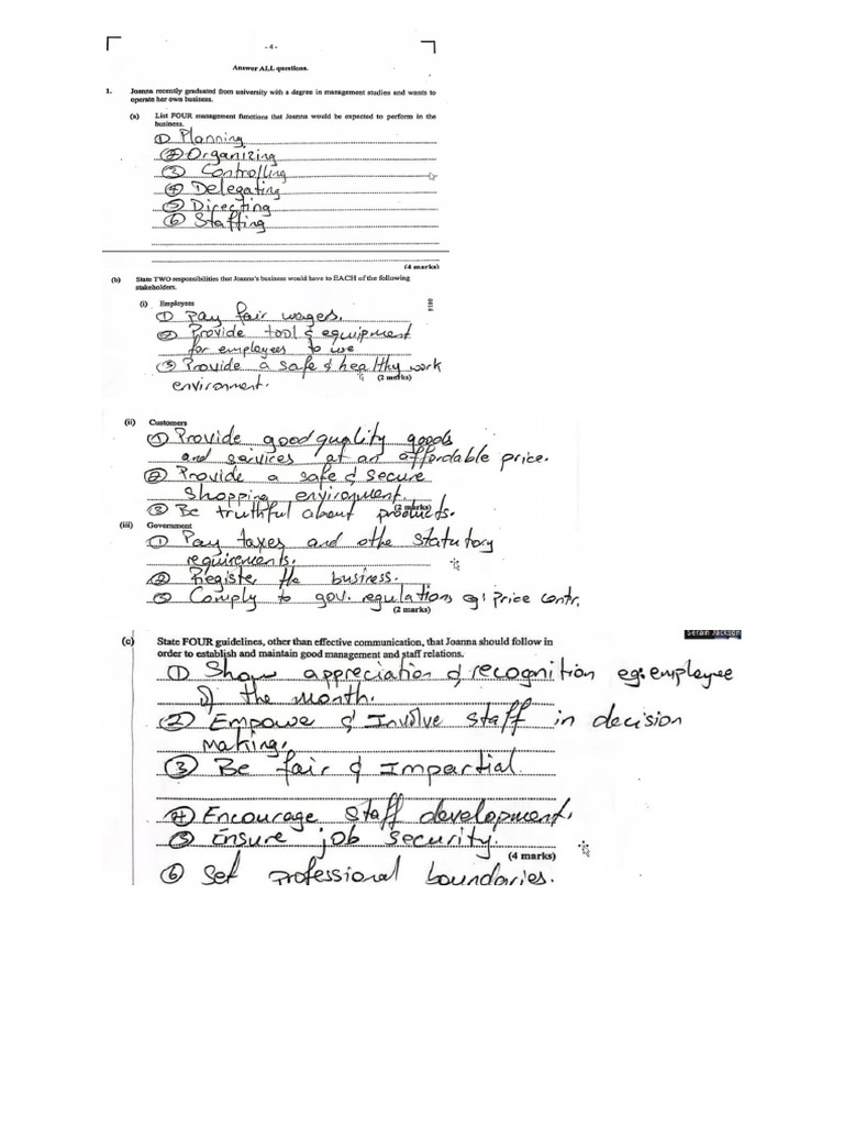 June 2024 POB Paper 2 Answers | PDF