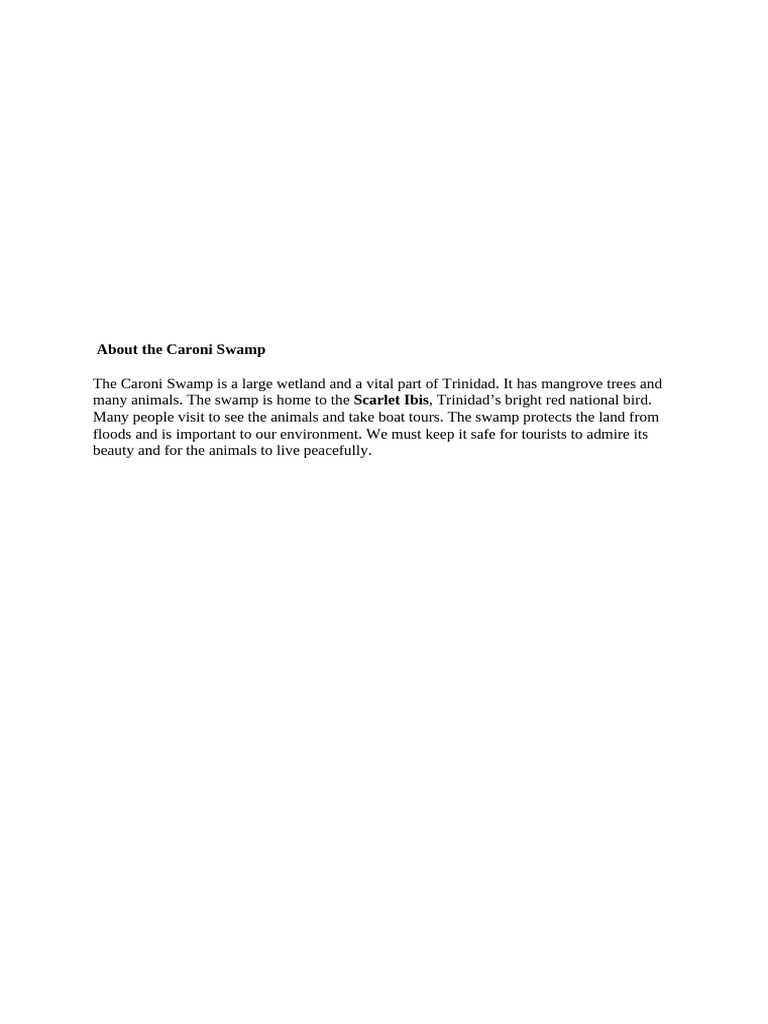 About The Caroni Swamp | PDF