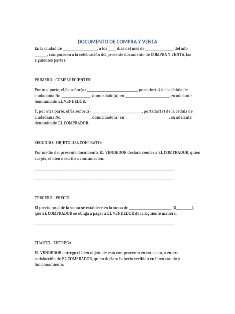 Formato Compra Venta | PDF