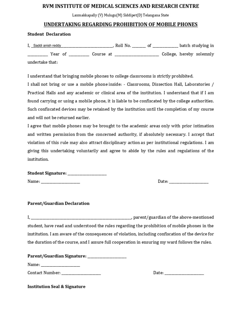 Student Declaration | PDF