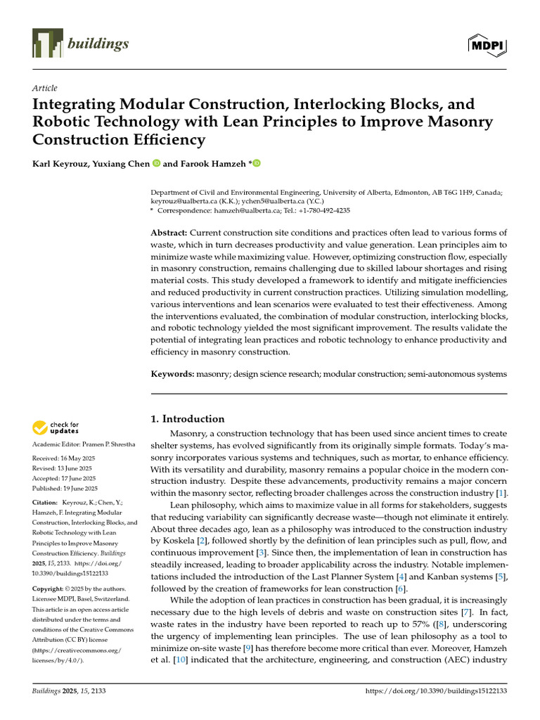 Integrating Modular Construction Interlocking Bloc | PDF | Simulation ...
