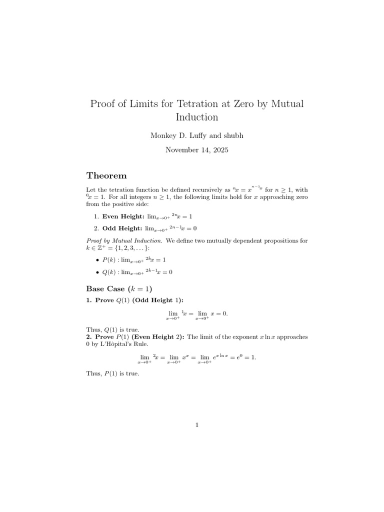 Tetration Limit Proof | PDF | Mathematical Proof | Theorem