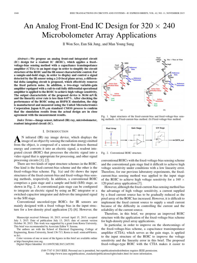 An Analog Front-End IC Design For 320 × 240 Microbolometer Array ...