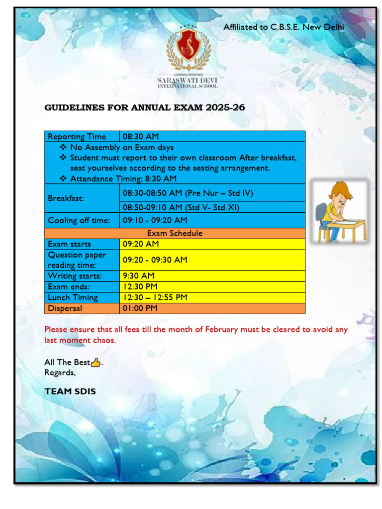 Guidelines For Annual Exam 2025-26 | PDF