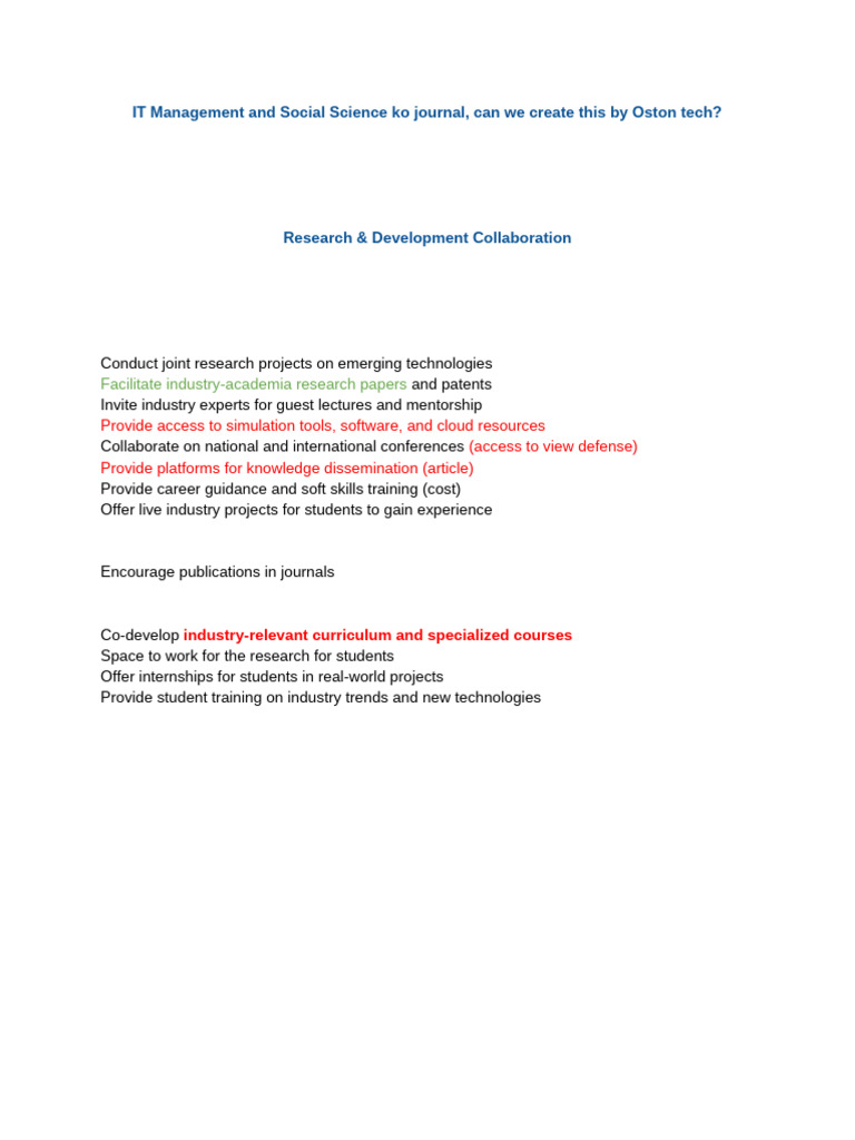 Research & Development Collaboration | PDF