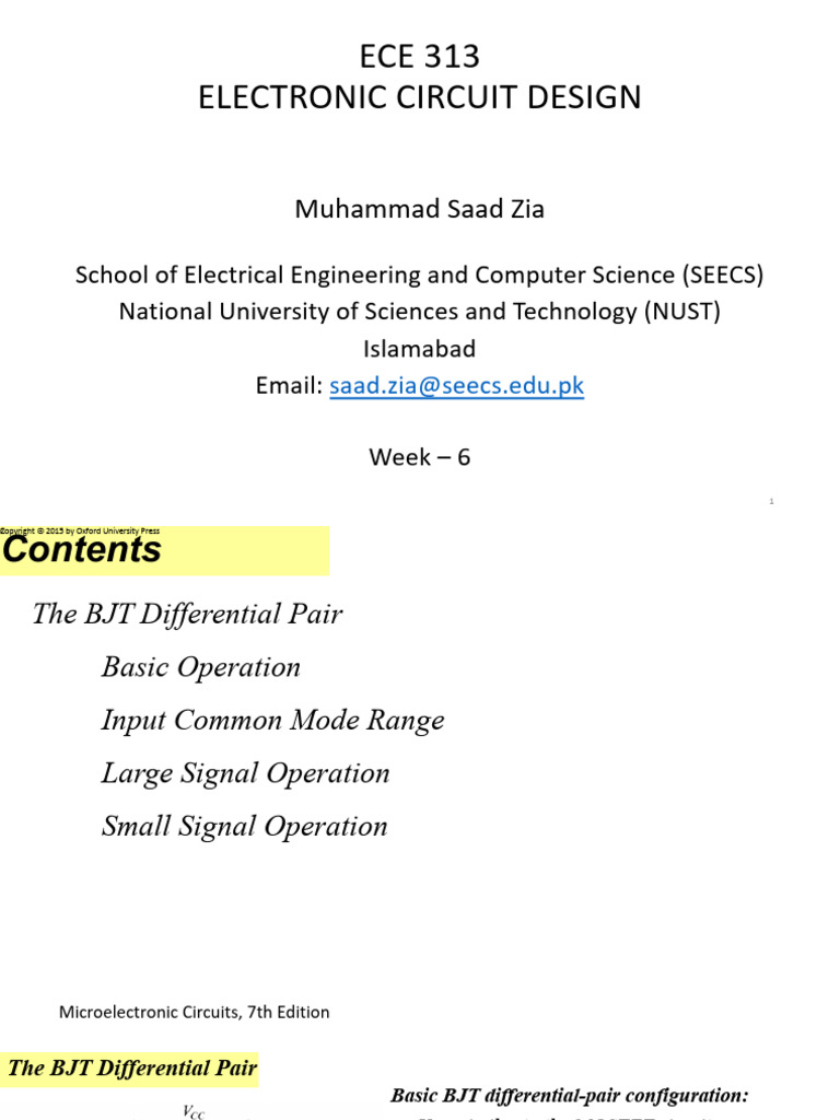 Week 6 EE313 Updated | PDF | Bipolar Junction Transistor | Amplifier