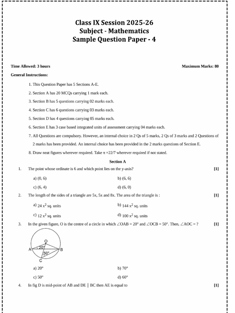 Sample Paper 4 | PDF