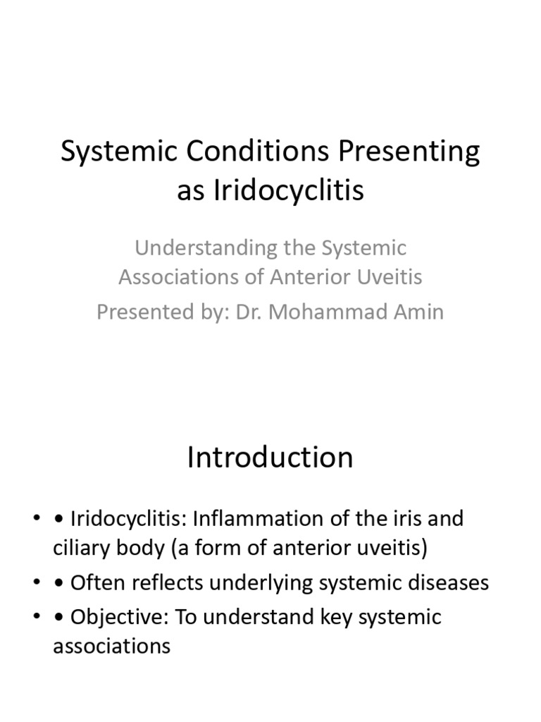 Systemic Conditions Iridocyclitis | PDF | Medicine | Immunology