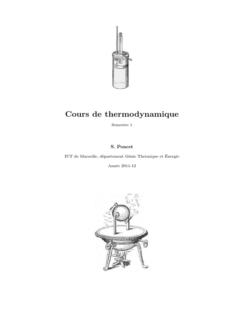Cours Thermodynamique  Termodinámica  Presión
