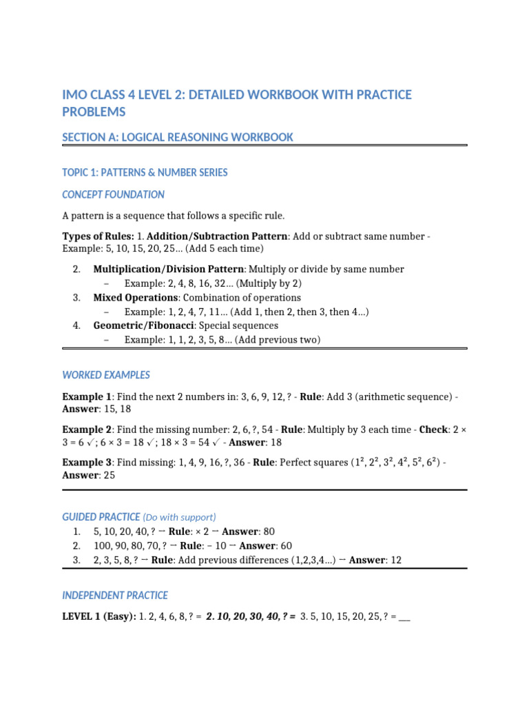 IMO Class4 Workbook Detailed | PDF | Area | Rupee