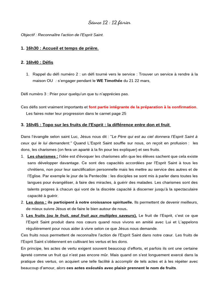 Séance 11 - Les Fruits de L'esprit 2026 | PDF | Don spirituel | Saint ...