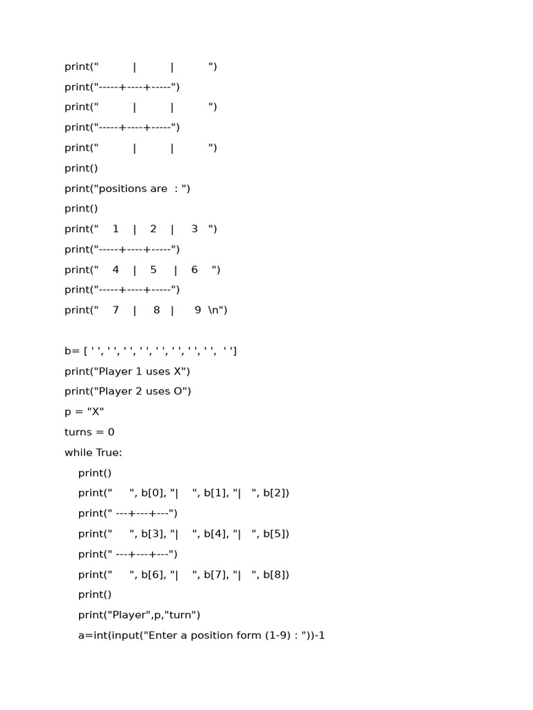 Tic Tac Toe | PDF