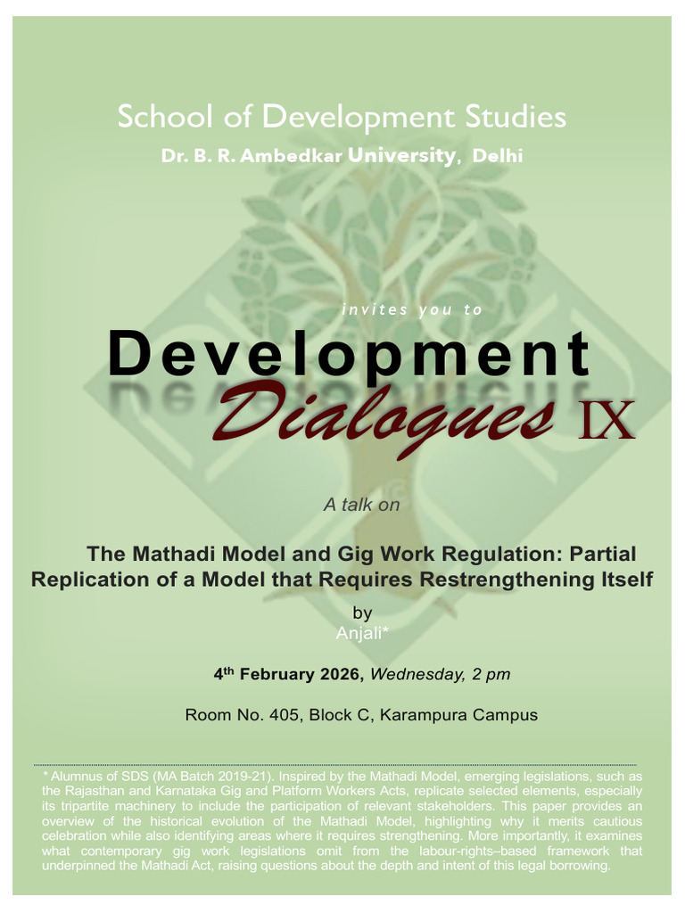 Development Dialogues IX AUD Poster - Anjali | PDF