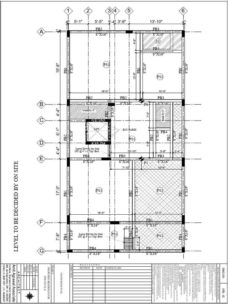 PLINTH L GOYAL JI Architectural Map | PDF | Concrete | Beam (Structure)