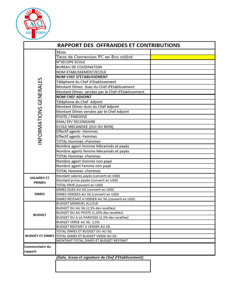 Format+guide Rapportage Ecole-06122024 | PDF | Dîme
