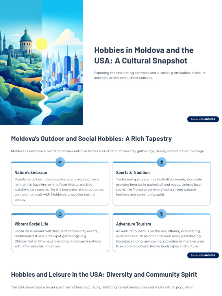 Hobbies in Moldova and The USA A Cultural Snapshot | PDF | Hobbies ...