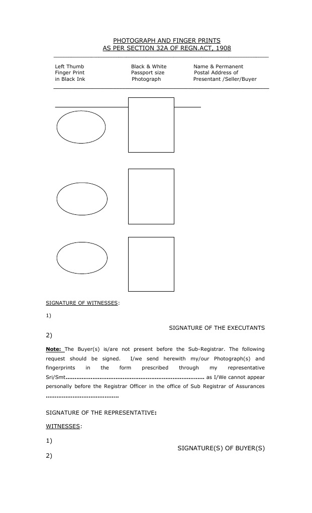 Section 32A: Photo & Fingerprint Form | PDF