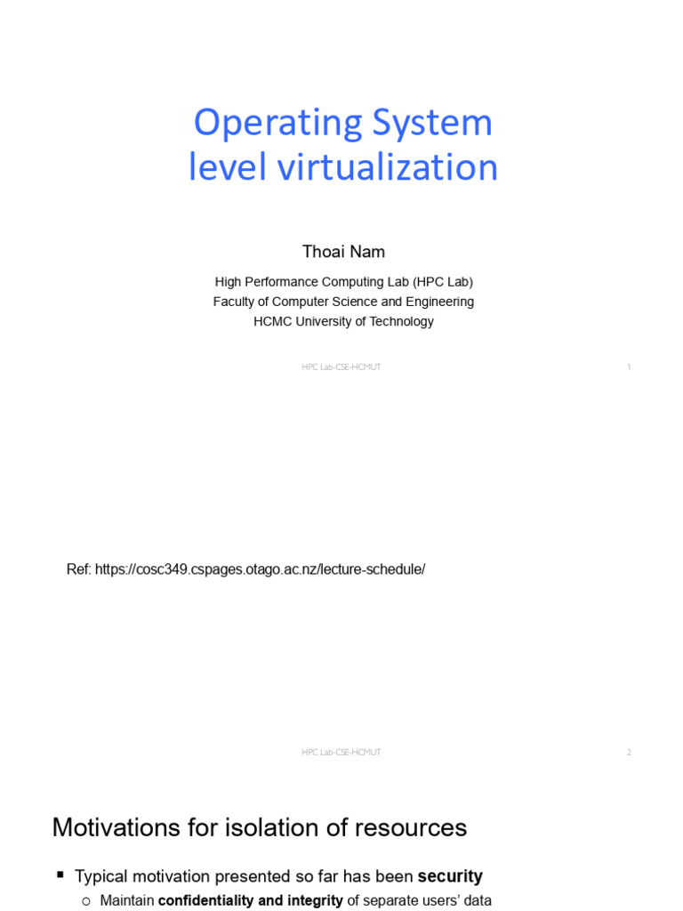 Ch2 - 4 OS Level Virtualization | PDF | Operating System | Virtual Machine