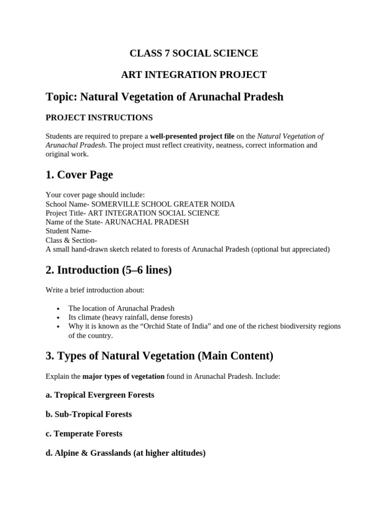 Class 7 Social Science Art Integration Project 2026 | PDF | Forests | Trees