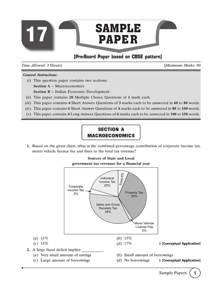 Cbse Cl12 Ead Economics 2026 Edition Pre-Board Paper 17 | PDF