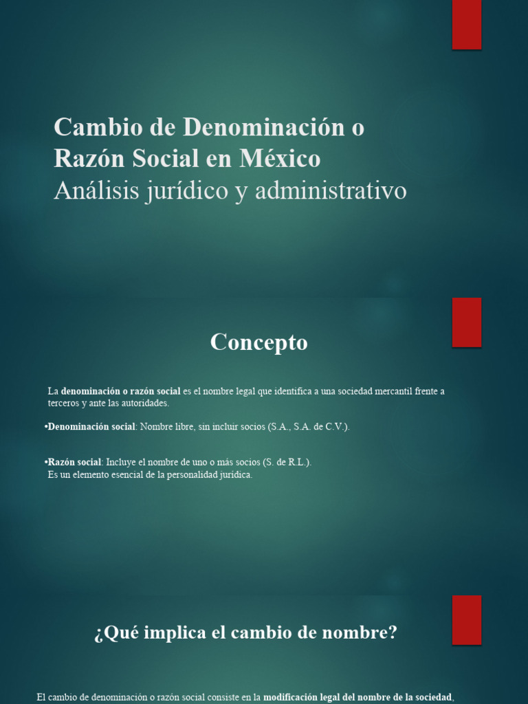 Cambio de Denominación o Razón Social en México | PDF | Sociedad de ...