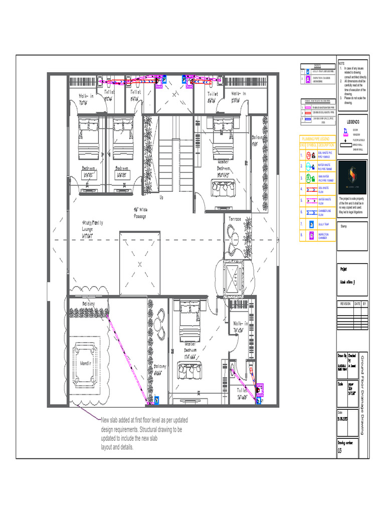 Drainage Layout Plan. F.F | PDF | Plumbing | Storm Drain