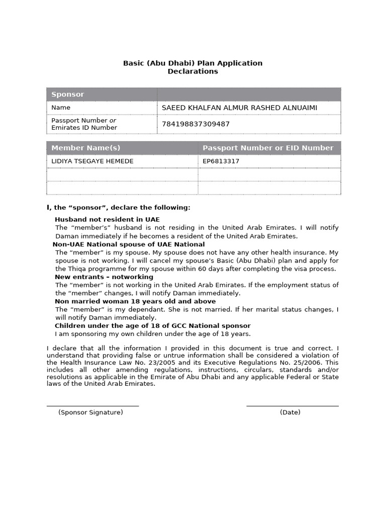 Basic Declaration0 04 (1) (1) ONLY For FEMALE | PDF