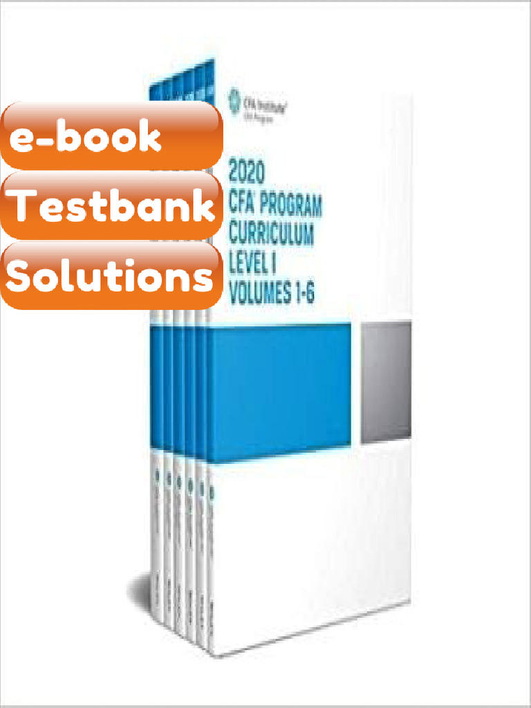 Testbank CFA Program Curriculum 2020 Level I Volumes 16 Box Set CFA ...