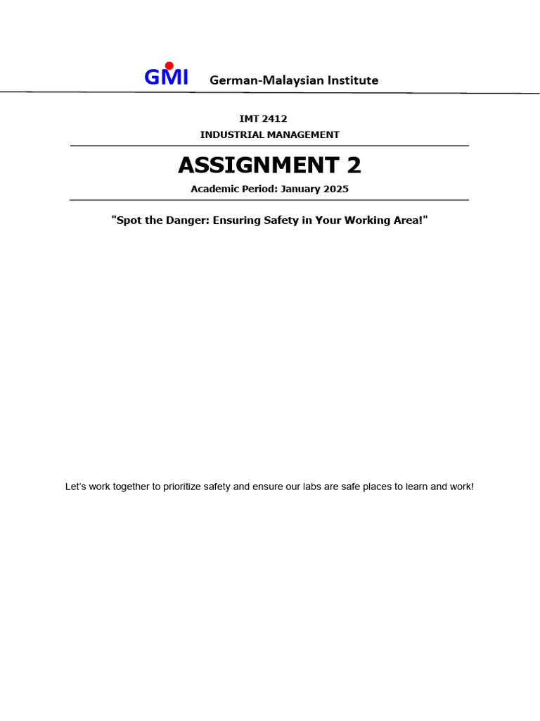 IMT2412 Assignment 2 (Safety at Work) | PDF | Safety | Risk