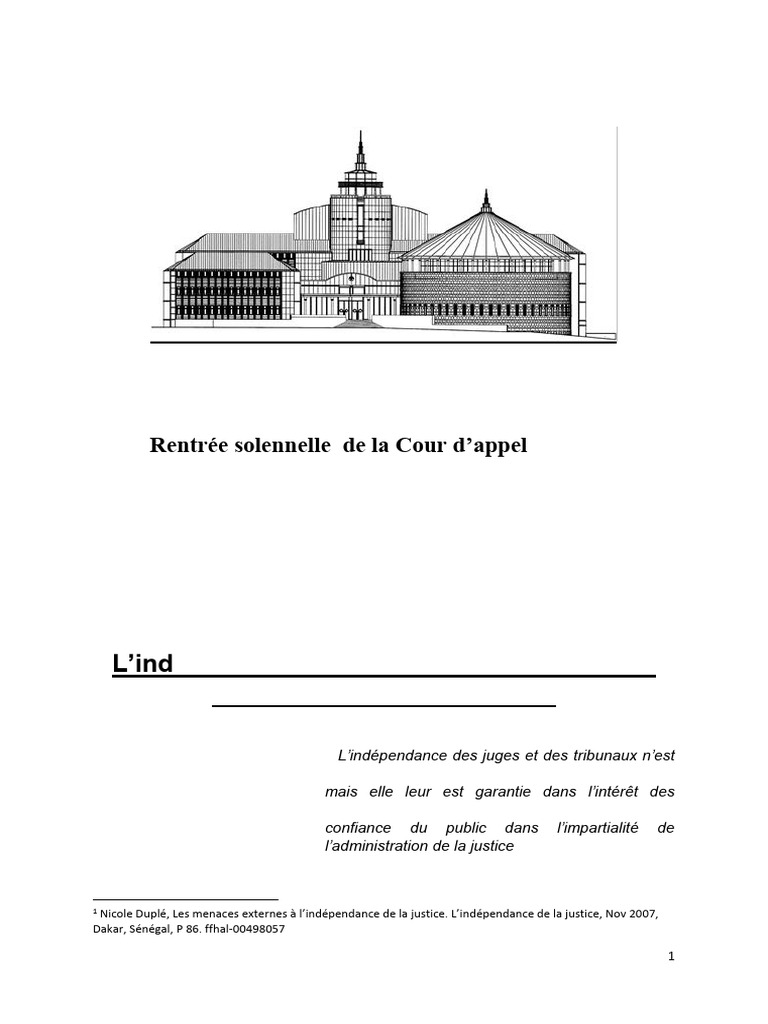 L'Indépendance Du Pouvoir Judiciaire Entre | PDF | Magistrat | Loi