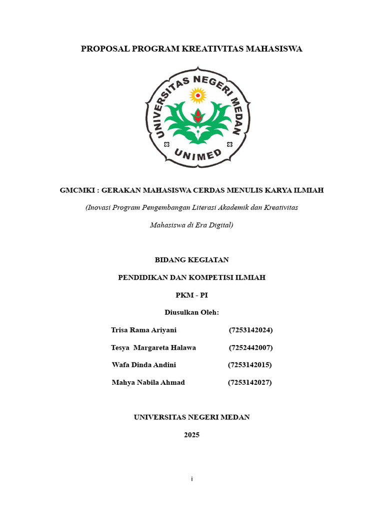 Proposal Program Kreativitas Mahasiswa - Kelompok 4 | PDF