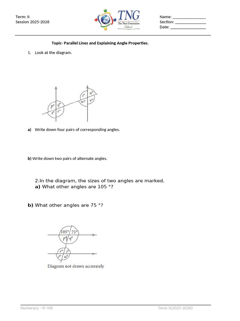 Worksheet 1 | PDF | Angle | Triangle