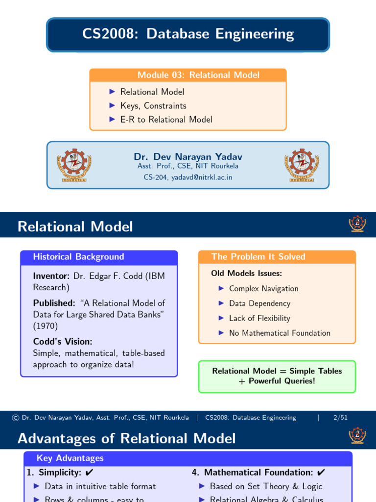 DBMS 2026 Mod 03 Rmodel | PDF | Relational Model | Databases