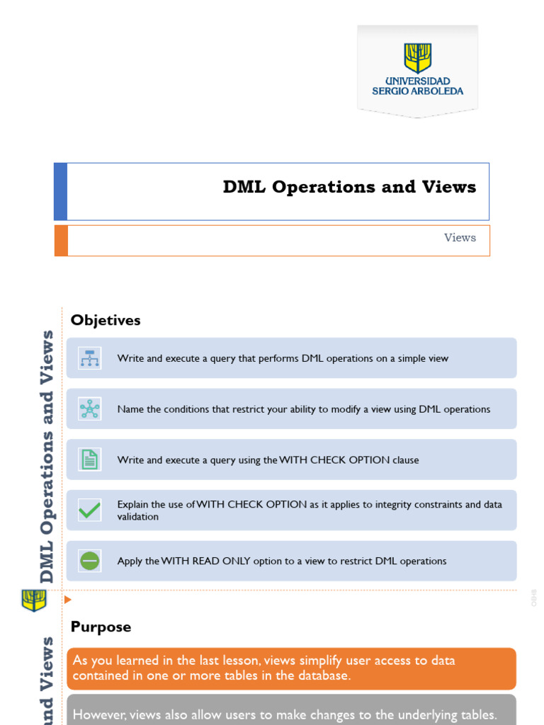 15.2 DML Operations and Views | PDF | Databases | Table (Database)