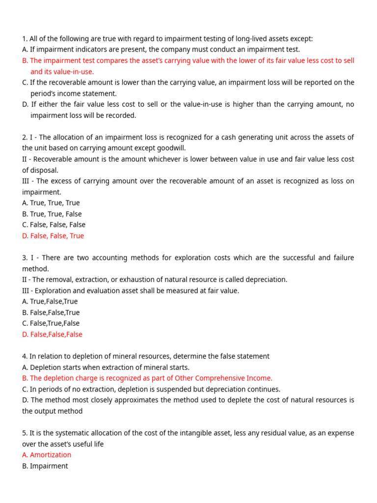 ACC 211 Reviewer 5 Tagged | PDF | Depreciation | Goodwill (Accounting)