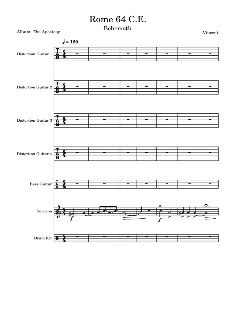 Behemoth - Rome 64 C.E | PDF | Musical Instruments | Music Technology