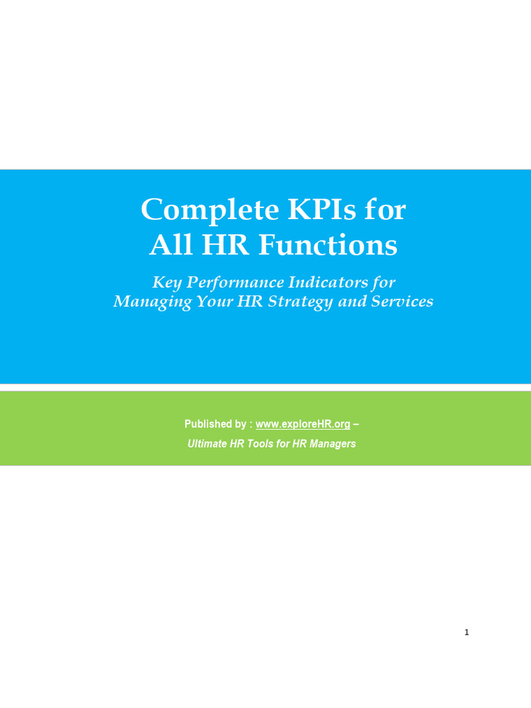 KPI Catalog For All HR Functions | PDF | Employment | Performance Indicator
