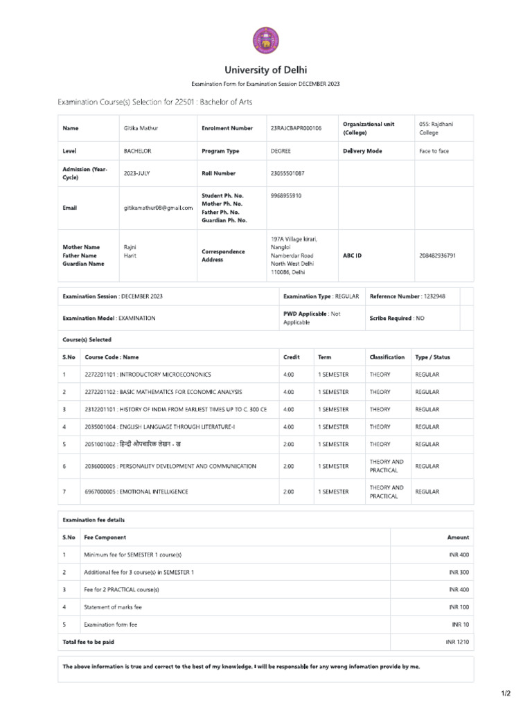 Ba Exam Sem 1 | PDF