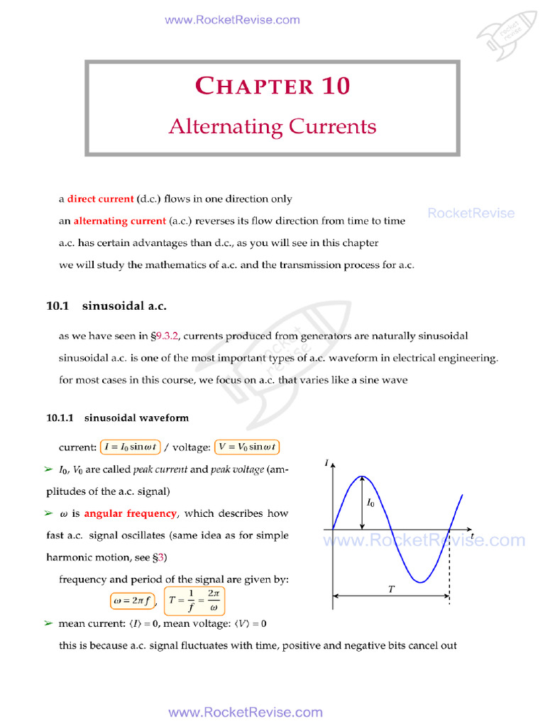 10 Alternating Currents | PDF