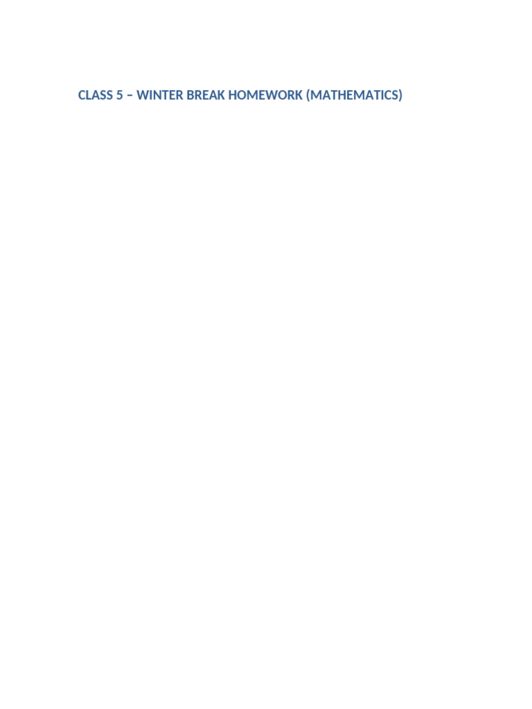 Class 5 Maths Holiday Homework FULL | PDF | Symmetry | Pattern
