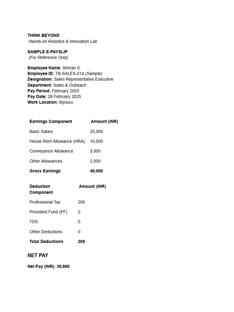 Sample E - Slip | PDF