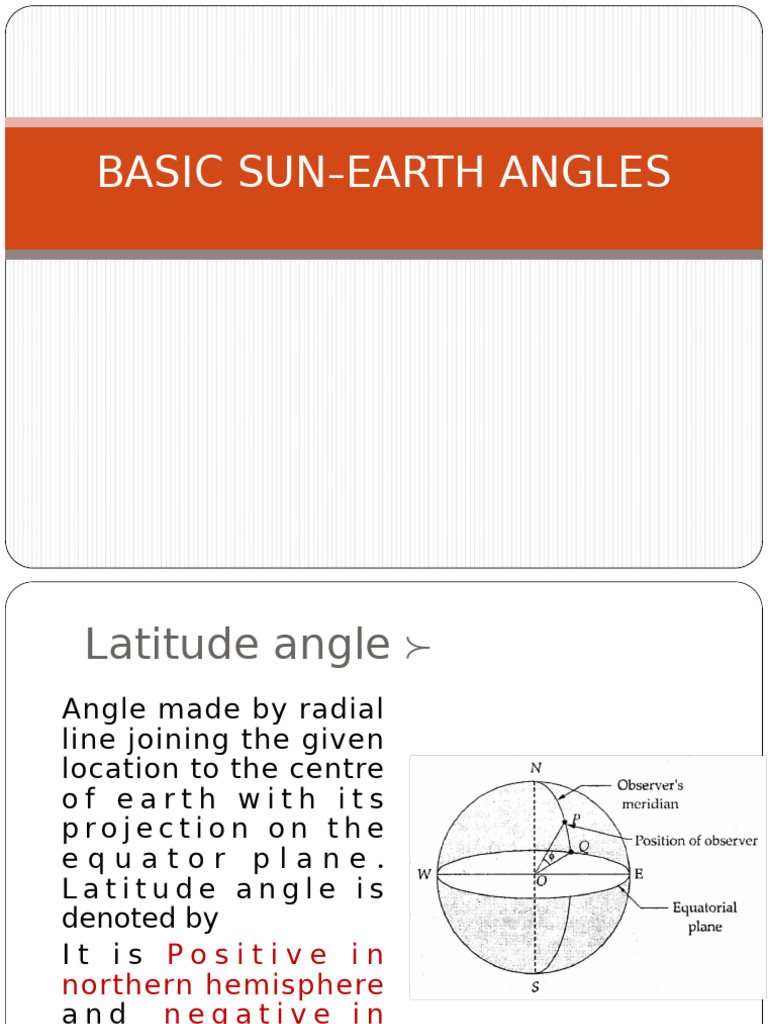 Solar Angle | PDF