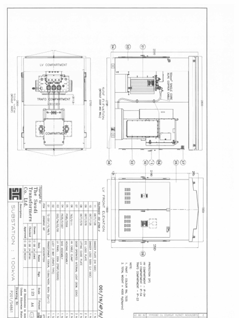 100 KVA Transformer To RMU | PDF