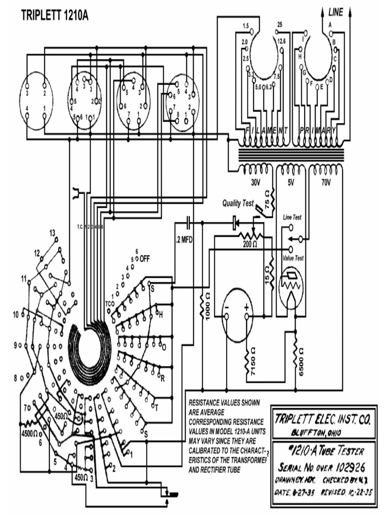 Triplett 1210a Tube Tester SCH | PDF