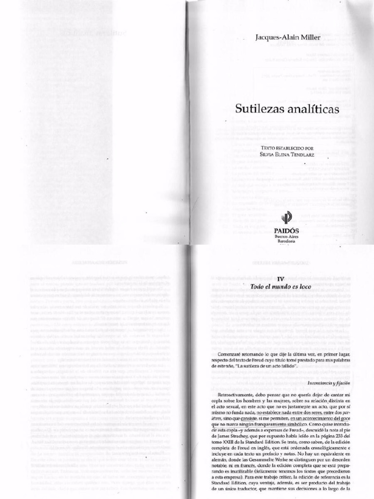 Sutilezas analíticas - Cap. IV - Todo el mundo es loco y Cap. XIX La ...