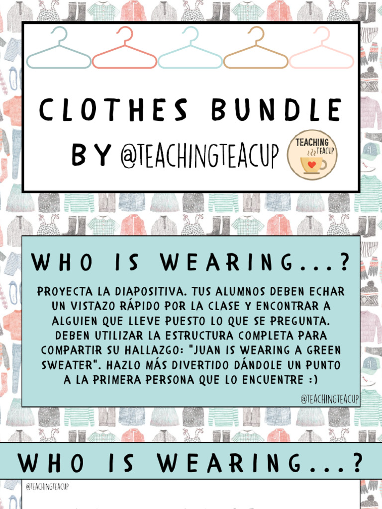 Clothes - Activities To Present The Topic | PDF | Sneakers | Shoe