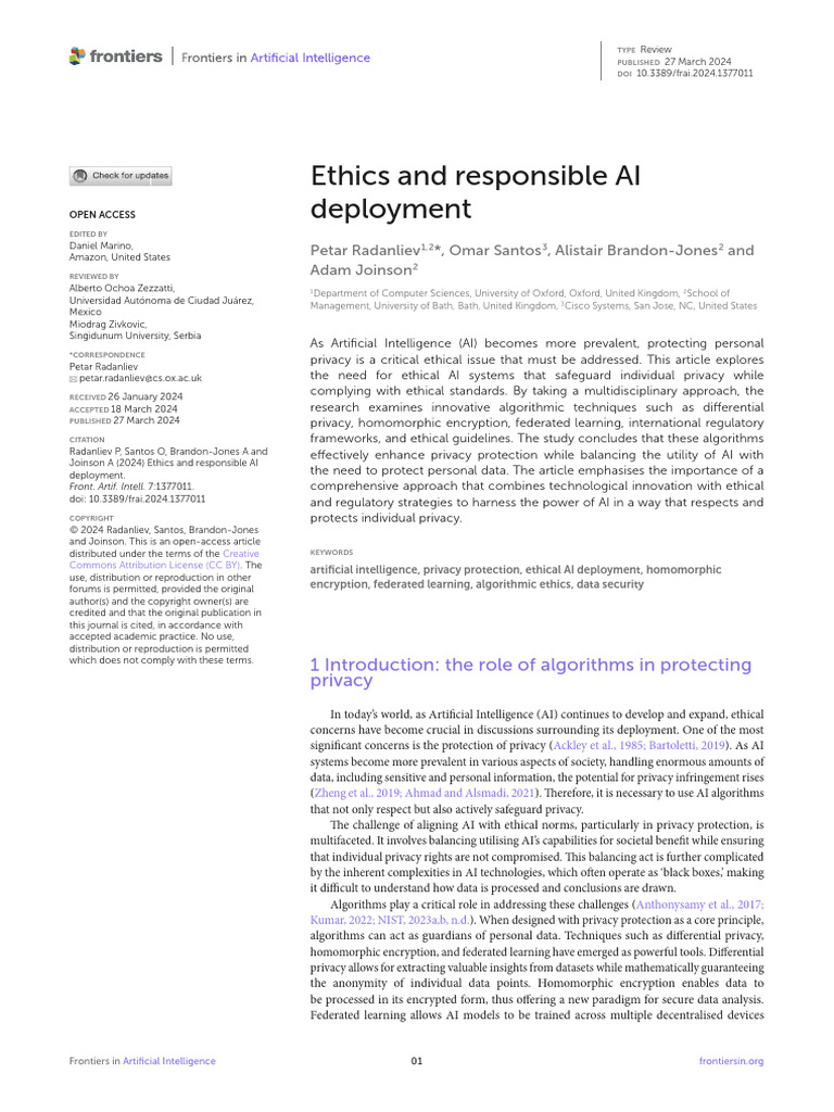 Ethics and Responsible AI Deployment | PDF | Artificial Intelligence ...